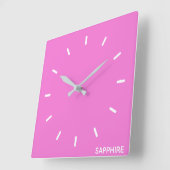 Saphir pink farbname quadratische wanduhr (Winkel)