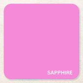 Saphir pink farbname rechteckiger pappuntersetzer (Vorderseite)