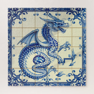Saphir-Schlangendrachen-Puzzle Puzzle