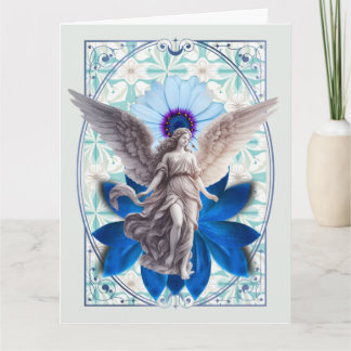 Saphir-Schwingen - Blauer Lotus-Engel Karte