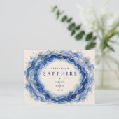 Saphir September Geburtsstein Postkarte (Stehend Vorderseite)