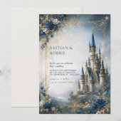 Saphir-Stern-Schloss-Hochzeit Einladung (Vorne/Hinten)