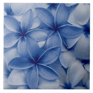 Saphir und Azure-Blume Fliese