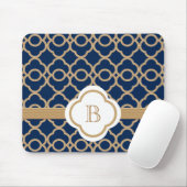 Saphir-und Goldmarokkanisches mit Monogramm Mousepad (Mit Mouse)