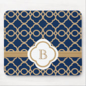 Saphir-und Goldmarokkanisches mit Monogramm Mousepad (Vorne)