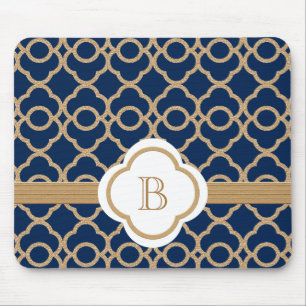 Saphir-und Goldmarokkanisches mit Monogramm Mousepad