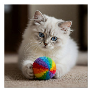 Saphirblaue Augen und bunter Spaß Poster