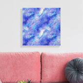 Saphirblaue gekritzelte Textur Leinwanddruck (Insitu (Wohnzimmer))