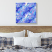 Saphirblaue gekritzelte Textur Leinwanddruck (Insitu (Schlafzimmer))