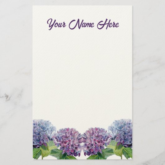 Saphirblaue Hortensien Briefpapier (Vorderseite)
