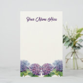Saphirblaue Hortensien Briefpapier (Stehend Vorderseite)