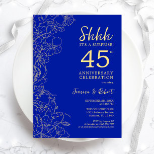 Saphirblaue Überraschung zum 45. Jubiläum Einladung