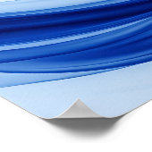 Saphirblauer Fluid Wave Abstract Poster (Ecke)