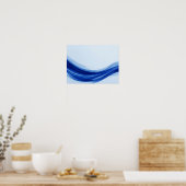 Saphirblauer Fluid Wave Abstract Poster (Küche)