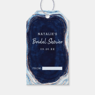 Saphirblauer Geode-Scheiben-Bridal-Display-Dusche Geschenkanhänger