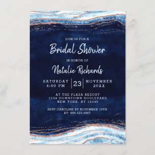 Saphirblauer Geode-Scheiben-Hochzeits-Braut-Shower Einladung