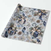 Saphirblauer Winter Weihnachtsgeschenke Geschenkpapier (Ungerollt)