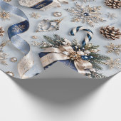 Saphirblauer Winter Weihnachtsgeschenke Geschenkpapier (Ecke)