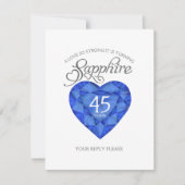Saphire 45. Hochzeit Jubiläum Aquarellherz RSVP Karte (Vorderseite)