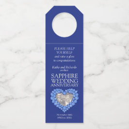 Saphire 45. Hochzeit Jubiläum Foto Herz Flaschenanhänger