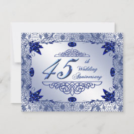 Saphire 45. Hochzeitstag 4,25x5,5 Einladung