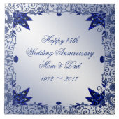 Saphire 45. Hochzeitstag Fliese (Vorderseite)