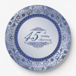 Saphire 45. Jahrestags der Hochzeit Papierplatte Pappteller