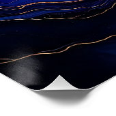 Saphire Amethyst Gold Tinte Malerei Poster (Ecke)
