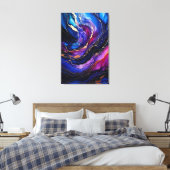 Saphire Amethyst Ink Stretched Canvas Print Leinwanddruck (Insitu (Schlafzimmer))