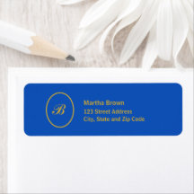 Saphire and Gold Return Address Label
