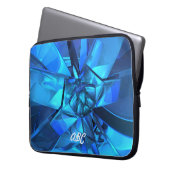 Saphire Blue Abstrakt Laptop Sleeve (Vorderseite Links)