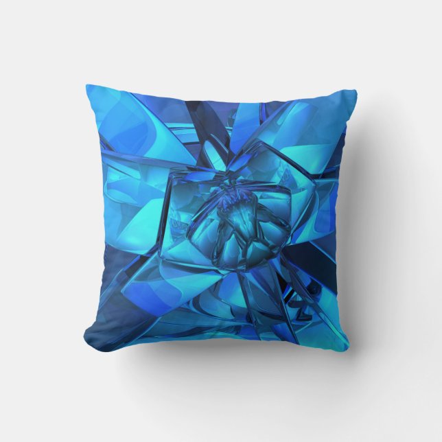 Saphire Blue Abstrakt Pillow Kissen (Vorderseite)