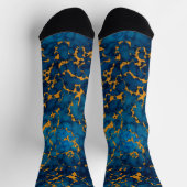 Saphire Blue and Gold Marmor Texture Design Socken (Oben)