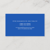 Saphire Blue Black Monogram Manager Business Card Visitenkarte (Rückseite)