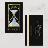 Saphire Blue Glitzer Hourglass Hair and Makeup Terminkarte (Vorne/Hinten)