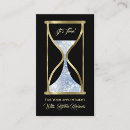 Saphire Blue Glitzer Hourglass Hair and Makeup Terminkarte