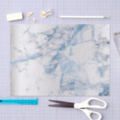 Saphire Blue Gray Silver Marble Metallic Abstrakt Seidenpapier (Handwerk)
