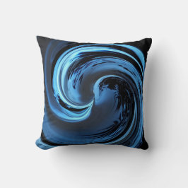 Saphire Blue Island Wave Throw Kissen