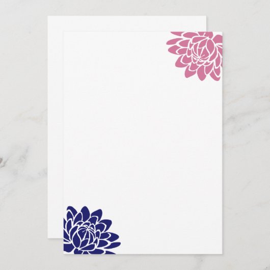 Saphire Blue Lotus Blume Blank Einladung (Vorne/Hinten)