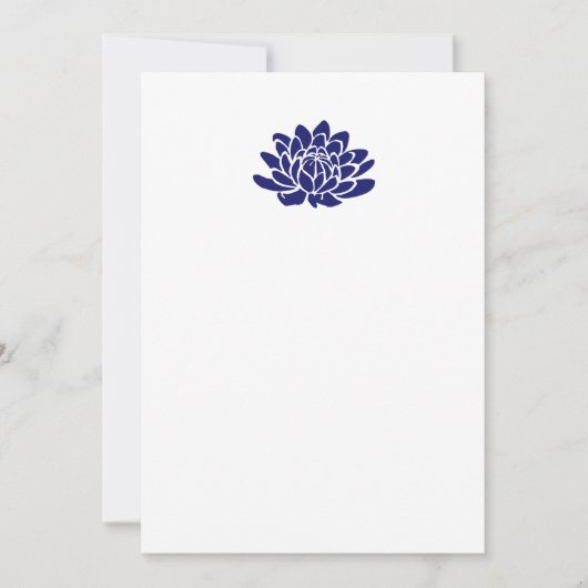 Saphire Blue Lotus Blume Blank Einladung (Vorderseite)