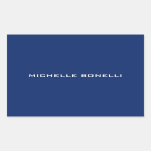 Saphire Blue Minimalistisch Schlicht Legible Moder Rechteckiger Aufkleber