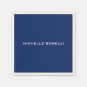 Saphire Blue Minimalistisch Schlicht Legible Moder Serviette (Vorderseite)