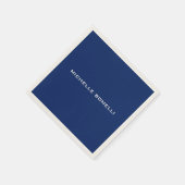 Saphire Blue Minimalistisch Schlicht Legible Moder Serviette (Ecke)