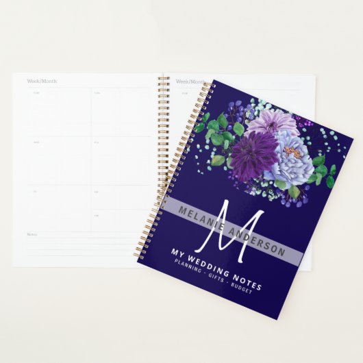 Saphire Blue Purple Flowers Hochzeitsplanung Planer (Anzeige)