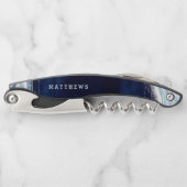 Saphire Blue Rose Gold Geode Wedding Monogram Kellnermesser (Vorderseite)