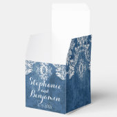 Saphire Blue Rustic Damask Muster Gastgeschenk Hoc Geschenkschachtel (Geöffnet)