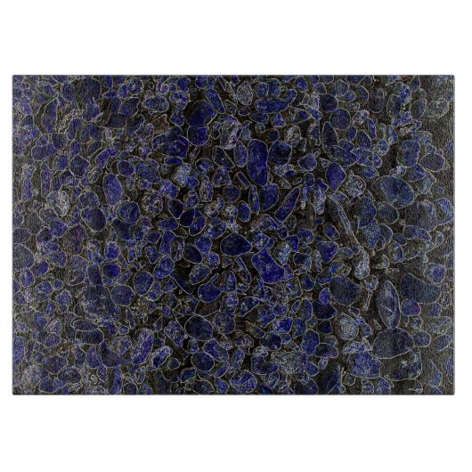 Saphire Blue Stones mit Glanz Schneidebrett (Vorderseite)