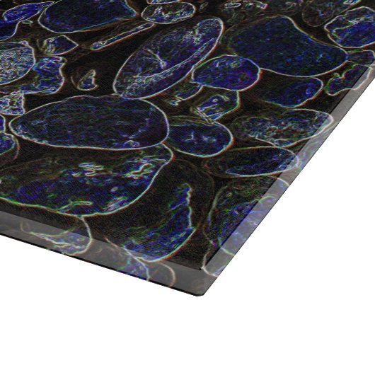 Saphire Blue Stones mit Glanz Schneidebrett (Ecke)