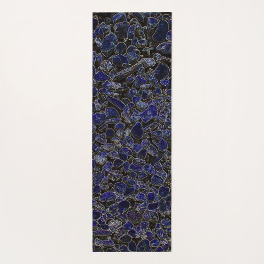 Saphire Blue Stones mit Glanz Yogamatte (Rückseite)