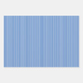 Saphire Blue & White Streifen Geschenkpapier Set (Vorderseite 3)